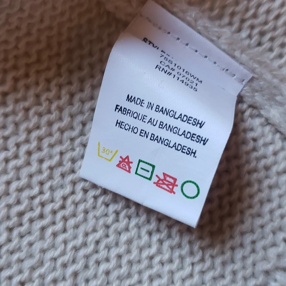 Cream Striped Hooded Cardigan Size Small NEW - Picture 10 of 10